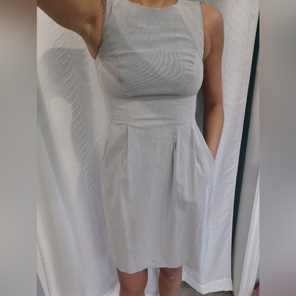RW&Co XXS Grey&White Business Dress WITH POCKETS - Picture 1 of 9